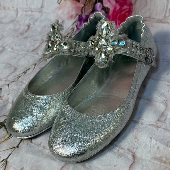 Tory Burch Adjustable Mary Jane Ballet Flats with Rhinestone Detail - Picture 8 of 13